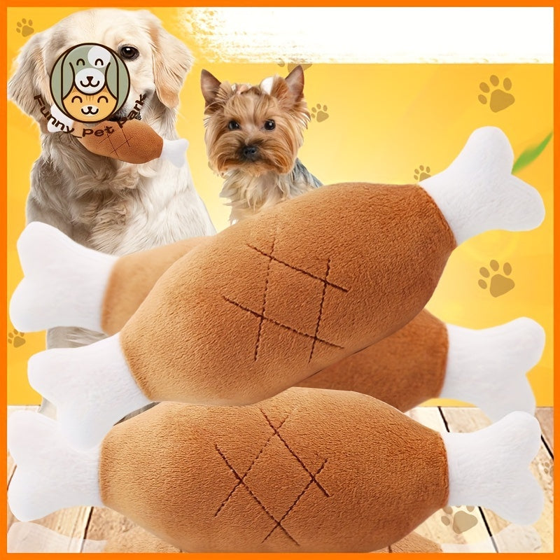 Squeaky Chicken Leg Plush Dog Toy – Hours of Fun Chewing & Play