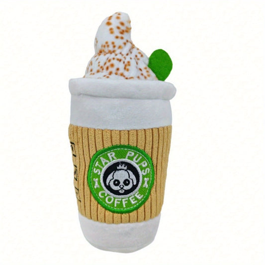Pup'kin Spice Latte Plush Dog Toy – Funny Squeaky Coffee Cup Parody for Fall