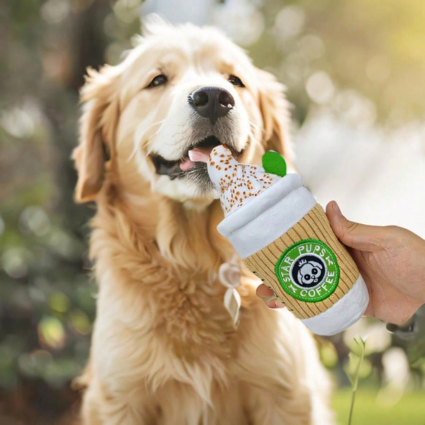 Pup'kin Spice Latte plišana igračka za pse – smiješna parodija škripave šalice za kavu za jesen