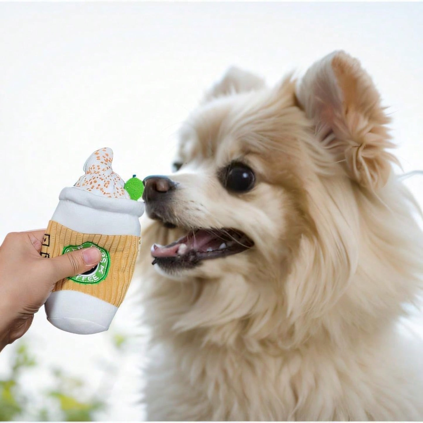 Pup'kin Spice Latte plišana igračka za pse – smiješna parodija škripave šalice za kavu za jesen