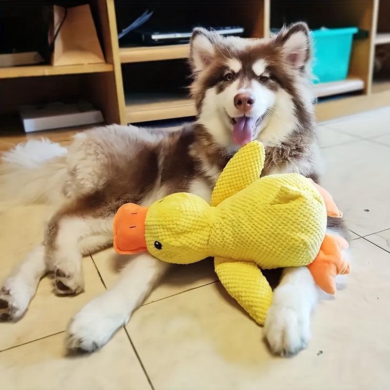 Heavy-Duty Plush Duck Chew Toy – Squeaky Durable for Aggressive Chewers & Large Dogs