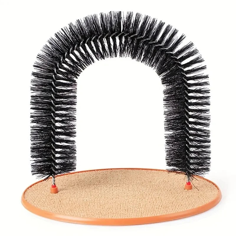 Cat Grooming Arch Toy – Self-Brush Massage Pad & Scratching Post for Cats