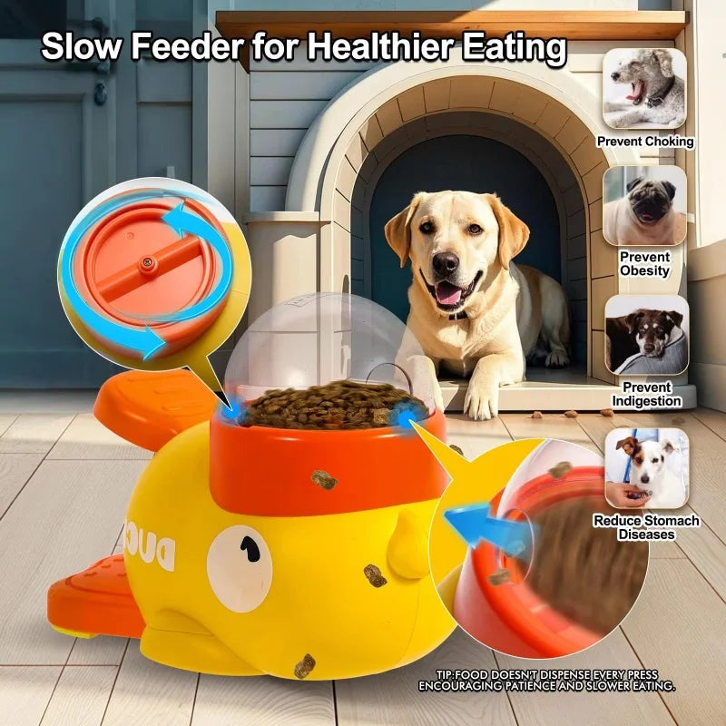 Waddling Duck Treat Dispenser Toy – Interactive Quacking Slow Feeder for Dogs