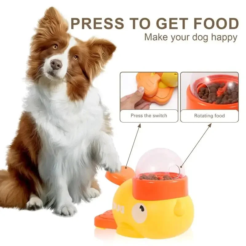 Waddling Duck Treat Dispenser Toy – Interactive Quacking Slow Feeder for Dogs