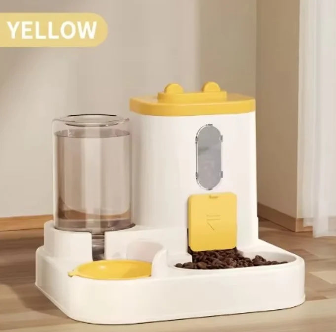 Automatic 2-in-1 Cat Feeder & Water Dispenser – Siphon Gravity System for Food & Water