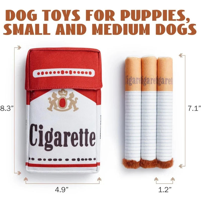 Giggling Cigarette Plush Dog Toy – Squeaky Chew for Hilarious Playtime