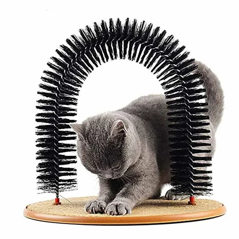 Cat Grooming Arch Toy – Self-Brush Massage Pad & Scratching Post for Cats