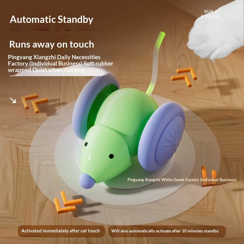 Remote Control Smart Cat Teaser Car – LED Interactive Toy with Tail & Obstacle Avoidance