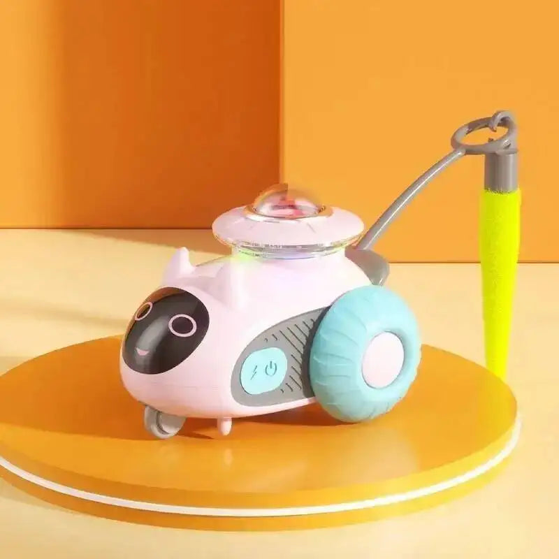 Remote Control Cat Teaser Car – Interactive LED Smart Toy with Tail for Cats