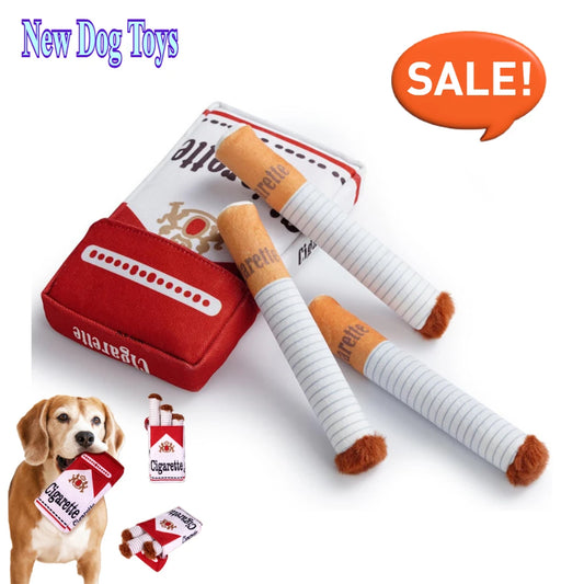 Giggling Cigarette Plush Dog Toy – Squeaky Chew for Hilarious Playtime