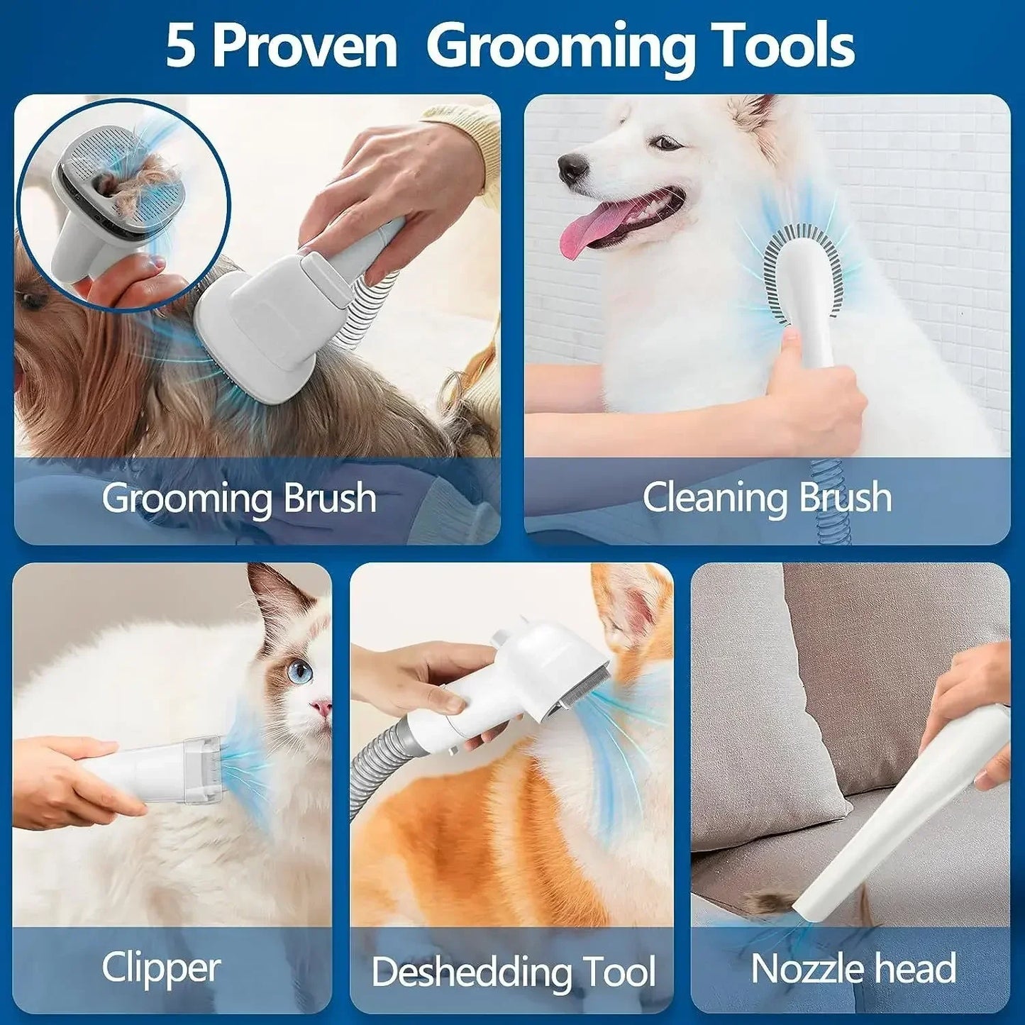 4-in-1 Electric Dog Grooming Kit – Clippers, Trimmer, Nail Grinder & Brush