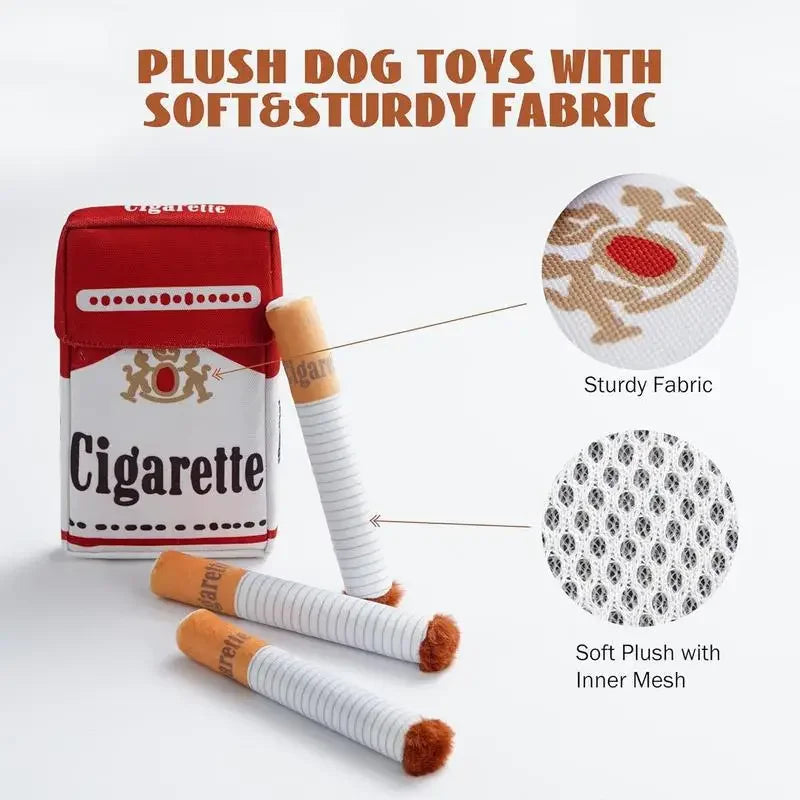 Giggling Cigarette Plush Dog Toy – Squeaky Chew for Hilarious Playtime