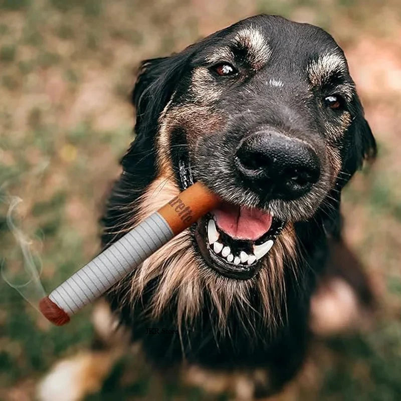 Giggling Cigarette Plush Dog Toy – Squeaky Chew for Hilarious Playtime