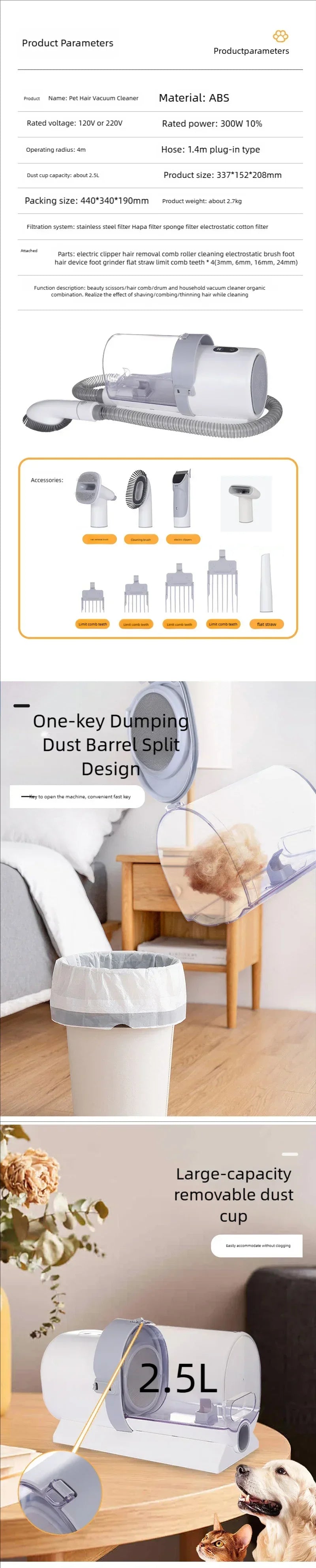 4-in-1 Electric Dog Grooming Kit – Clippers, Trimmer, Nail Grinder & Brush