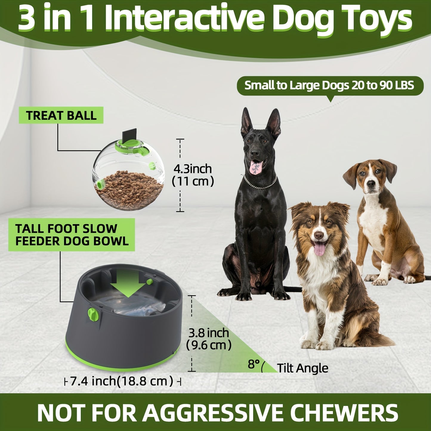 3-in-1 Tilt Slow Feeder Dog Bowl – Non-Skid Puzzle for Healthy Eating & Fun