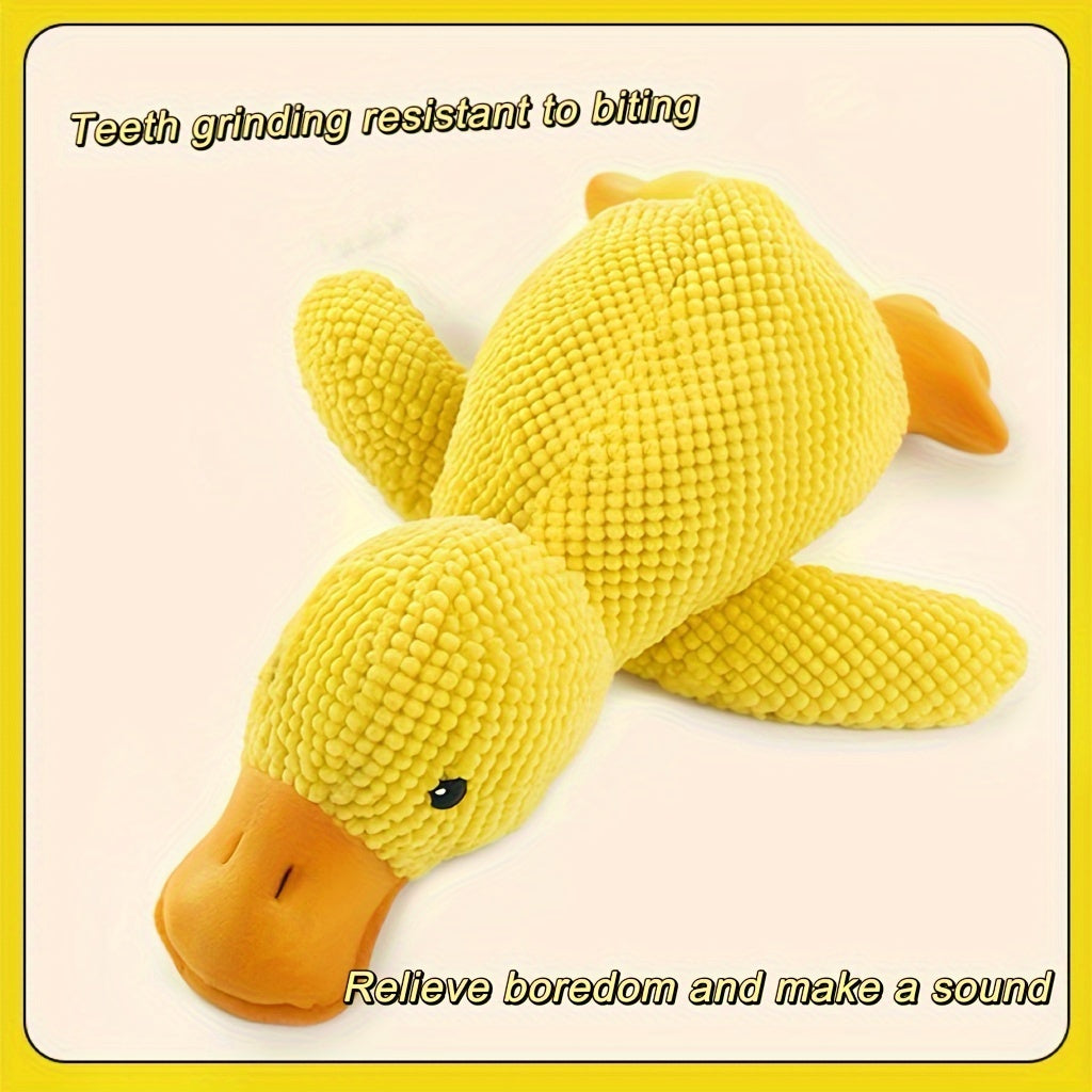 Heavy-Duty Plush Duck Chew Toy – Squeaky Durable for Aggressive Chewers & Large Dogs