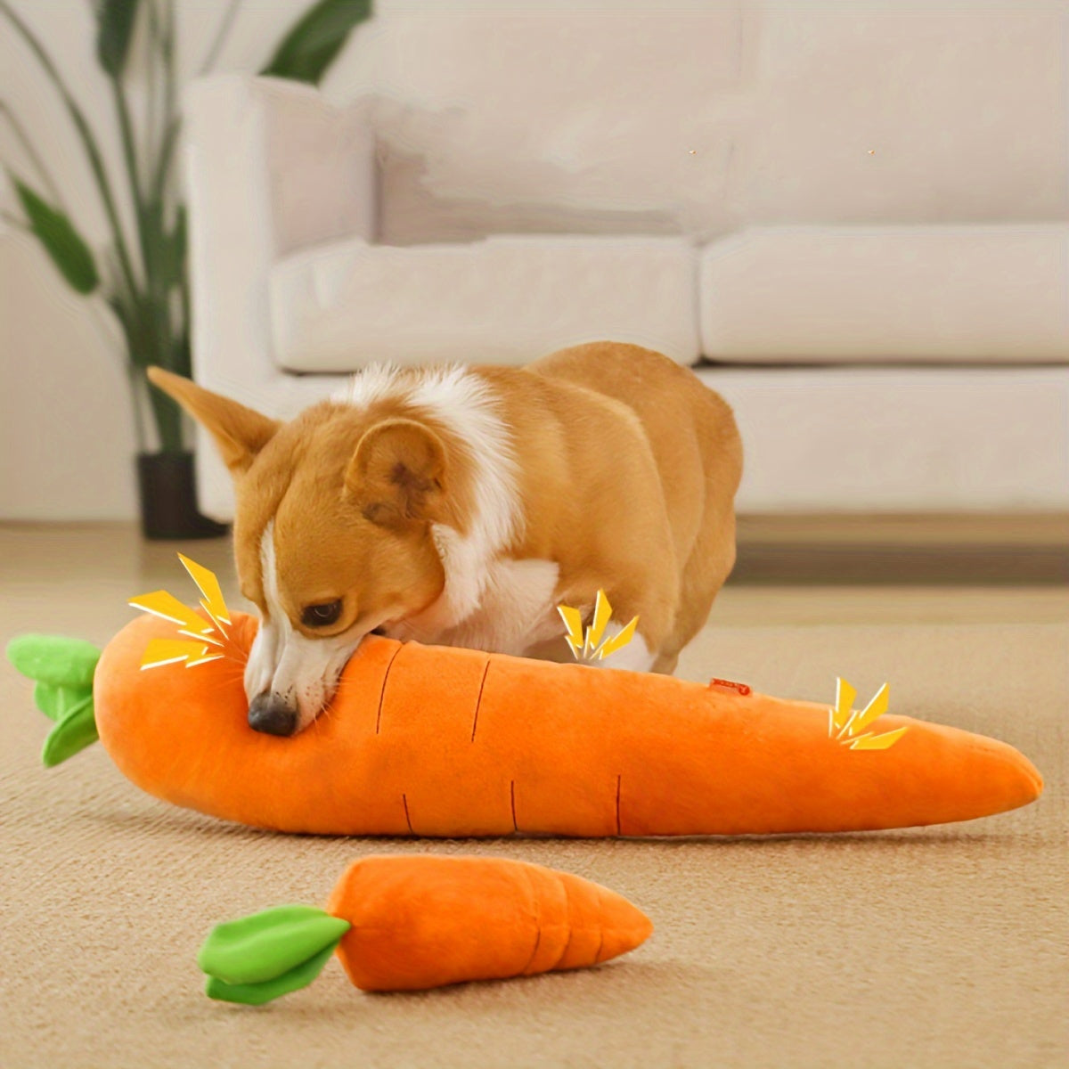 Interactive Carrot Farm Plush Dog Toy – Hide & Seek Puzzle with 12 Squeaky Carrots